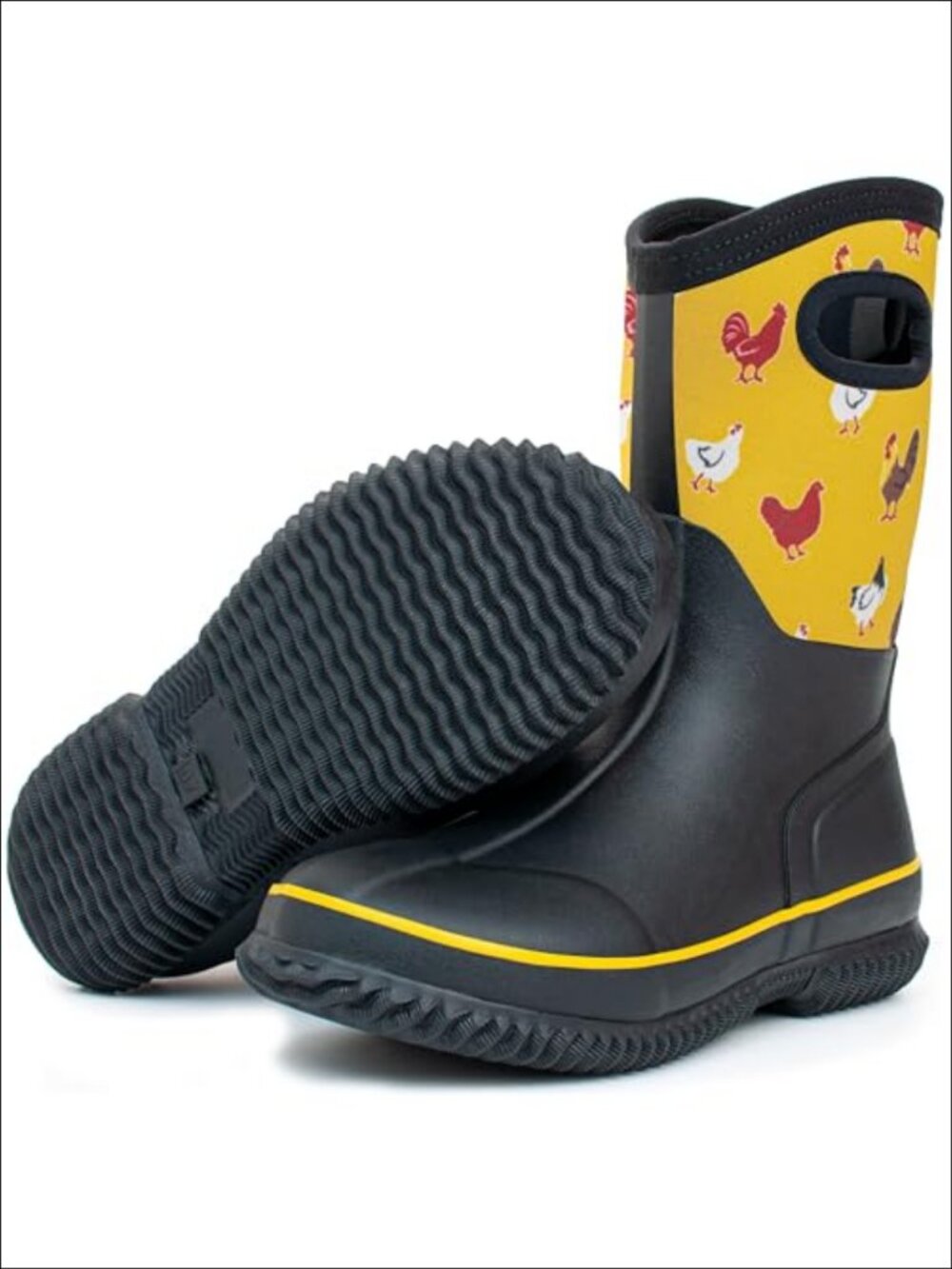 Waterproof Neoprene Rubber Rain Boots Anti-Slip Mid-Calf Garden Farming